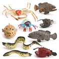 thumbnail image 1 of Juego de figuras de animales marinos realistas de 9 piezas de juguete de PVC para vida marina, 1 of 3