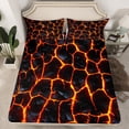 thumbnail image 2 of Lava 3D Print Fitted Sheet Set Full Size 4 Pcs,Natural Disaster Volcano Eruption Teens Sheets,Red Orange Flame Geometric Stones Patchwork Bedding Sets (1 Fitted,1 Flat,2 Pillowcases), 2 of 6