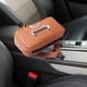 thumbnail image 1 of Soporte de pañuelos para reposabrazos de coche, caja de servilletas de piel sintética para el hogar y la Oficina, multiusos, ligero con correa Marrón, 1 of 8