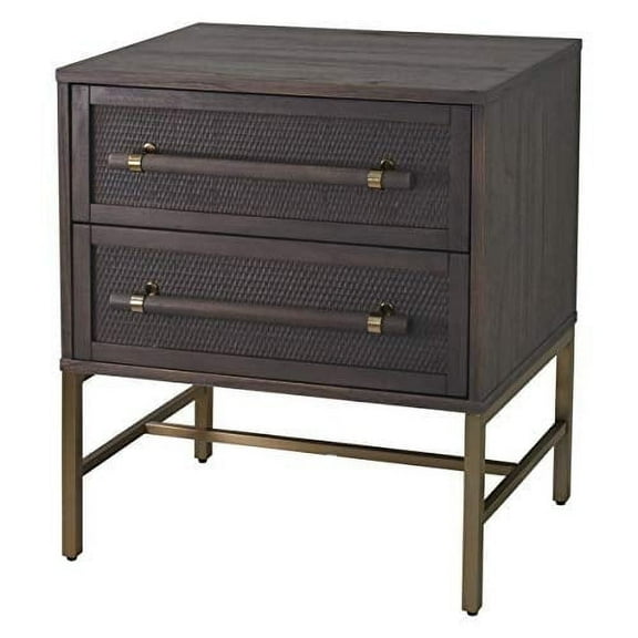 Hopper Studio Sophia 2-Drawer Nightstand, Grey- Stylish Storage