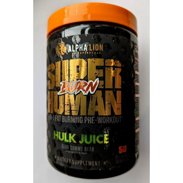 Alpha Lion SUPERHUMAN BURN Fat Burning Pre Workout 21 Servings Hulk