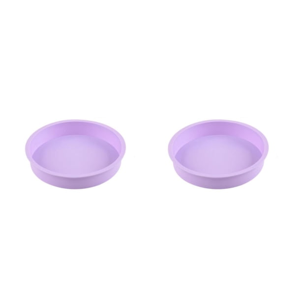 Billuyoard Molde de silicona para pastel de fiesta de cumpleaños de boda, molde para Mousse portátil para el hogar, accesorios para herramientas Púrpura claro 6.6 pulgadas 2Conjunto