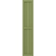 thumbnail image 4 of Ekena Millwork 10 1/2"W x 39"H Americraft Three Board Exterior Real Wood Two Equal Panel Framed Board-n-Batten Shutters (Per Pair), Moss Green, 4 of 9