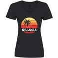 thumbnail image 3 of Inktastic St Lucia Vacation Travel Cruise Women's V-Neck T-Shirt, 3 of 5