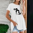 thumbnail image 2 of Blusa de manga corta con estampado regular de flecos y cuello redondo de algodón y cáñamo para mujer OAVQHLG3B Store  lin121212, 2 of 5
