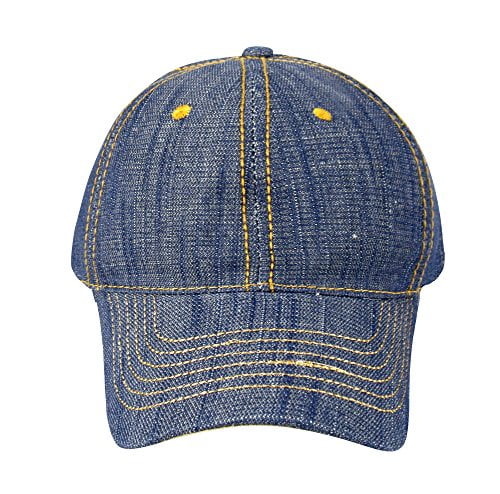 washed denim baseball cap