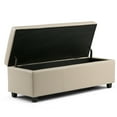 thumbnail image 5 of WyndenHall  Franklin 48-in. Wide Contemporary Rectangular Storage Ottoman Satin Cream Faux Leather,Foam Faux Leather, 5 of 5