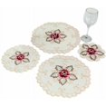 thumbnail image 2 of 1 pcs Embroidered Lace Cutout Round Tablecloth Placemat Vase Mat, Cotton, Linen, 30cm Round Diameter -, 2 of 5