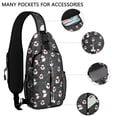 thumbnail image 2 of Sling Backpack,Black Christmas Snowman Pattern Crossbody Bag with Water Bottle Holder,Waterproof Sling Bag for Men/Women with Chest Phone Holder for Hiking,Travel, 2 of 6