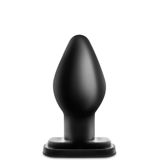 Eden XL PVC Anal Plug with Tapered Tip and Anchor Base, Black