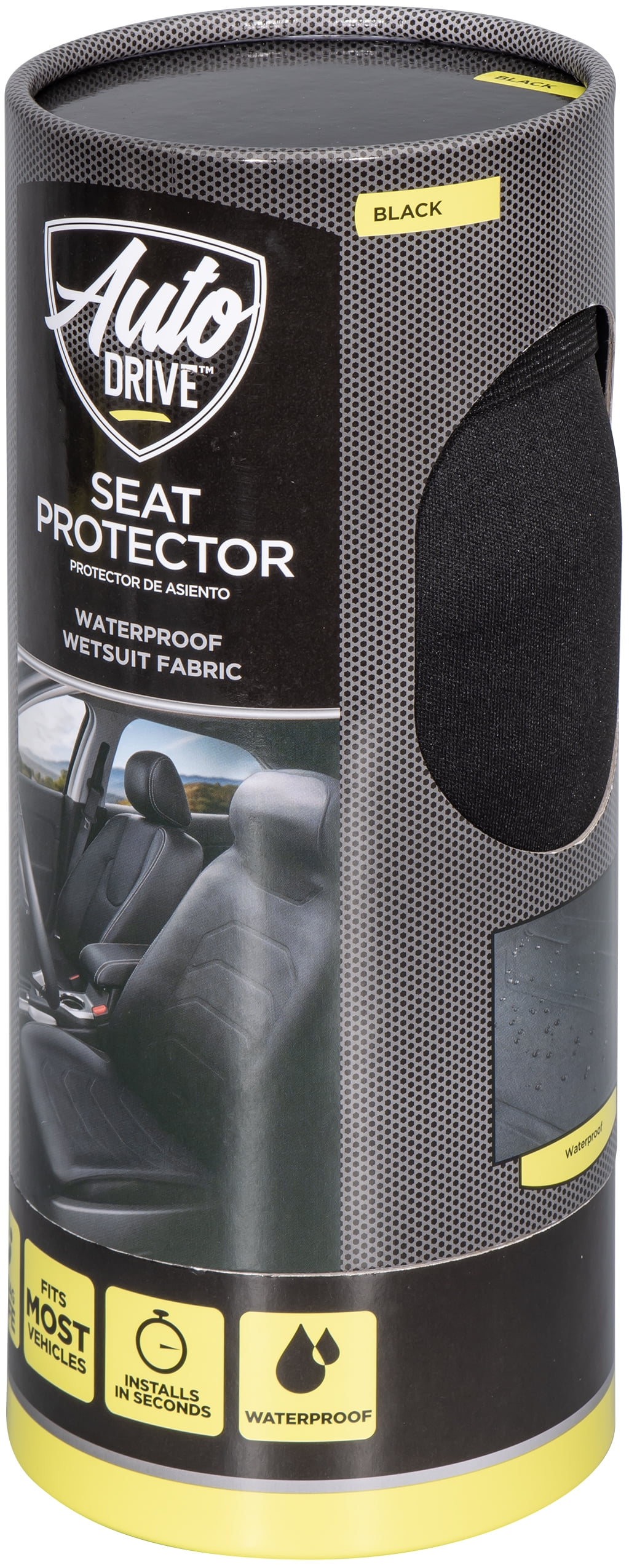 Auto Drive Waterproof Seat Protector Black, Universal Fit
