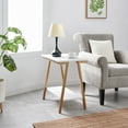 thumbnail image 2 of Leick Furniture Empiria Wood and Metal Narrow End Table with Shelf, White/Gold, 2 of 19