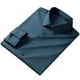 thumbnail image 1 of Camisa de vestir para hombre, sin arrugas, fácil cuidado, color puro, solapa, manga larga, blusa de negocios para el trabajo en casa, 1 of 4