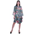 thumbnail image 3 of Moomaya Printed Womens Kimono Robes Short Satin Silk Bridal Robe Loungewear, 3 of 7