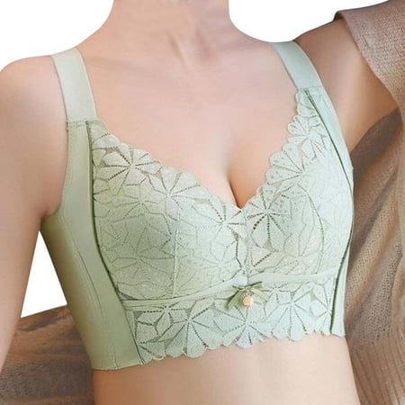 

Underoutfit Bras for Women Full Coverage Push-Up Seamless Bra Lace Green Xl