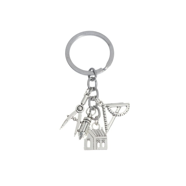 Creative Architect Keychains Graduation Key Rings Pendant Key Holder Zinc Alloy Gift Ornaments for Student Car Key Bag Decor