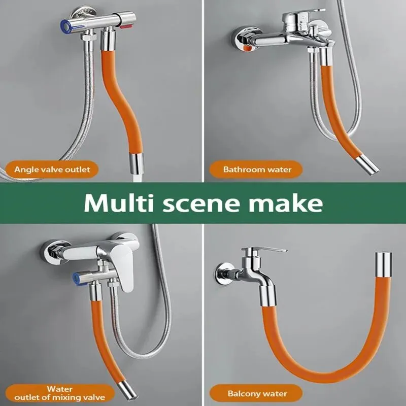 Kitchen Anti-Splash Faucet Extension Extender Universal 360° Rotating Flexible Hose Water Tap Tube for Bathroom Wash Basin