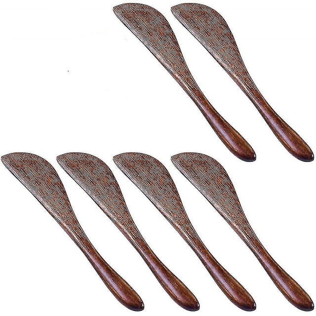 Paquete de 6 cuchillos de madera para mantequilla, cuchillos para condimentos de 6 pulgadas, maderaPaquete de 6 cuchillos de madera para mantequilla, cuchillos para condimentos de 6 pulgadas