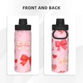thumbnail image 3 of 18oz Sports Insulated Kettle Double Wall Vacuum Insulated Water Bottle With Leak Proof Flip Lid For Gym Outdoor Commuting Camping Sweet Love Bow Heart Pink, 3 of 9