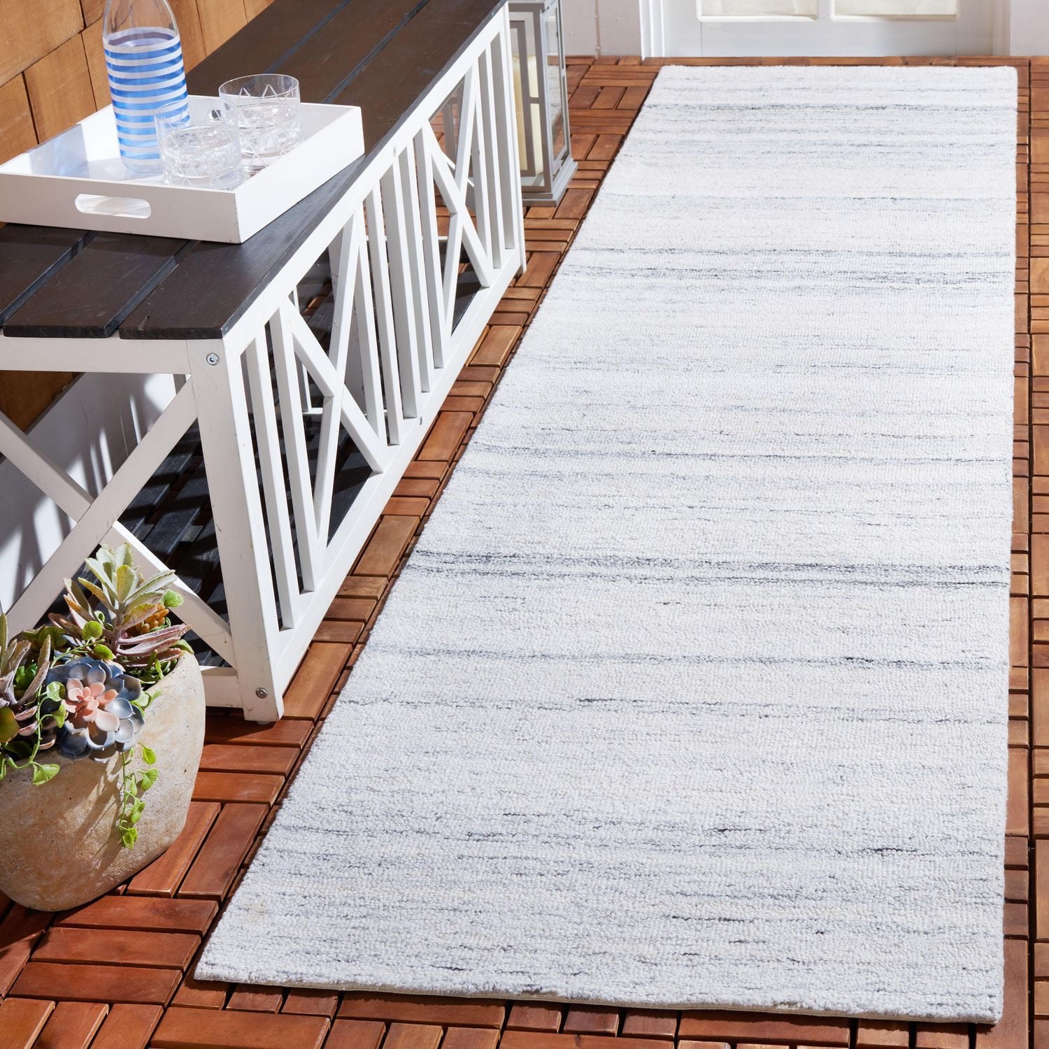 SAFAVIEH Outdoor Microloop Garrett Tapis Intérieur/Extérieur Uni