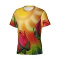 thumbnail image 3 of Rocae Rose Psychedelic for Men's Moisture-Wicking Crew Tee - T-Shirt for Sports, Outdoor Activities, and Casual WearLarge, 3 of 9