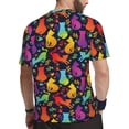 thumbnail image 2 of Wukai Colorful Cats Print Men's Short-Sleeved Mesh T-Shirt,Quick-Dry Short Sleeve Workout T-Shirt-, 2 of 8