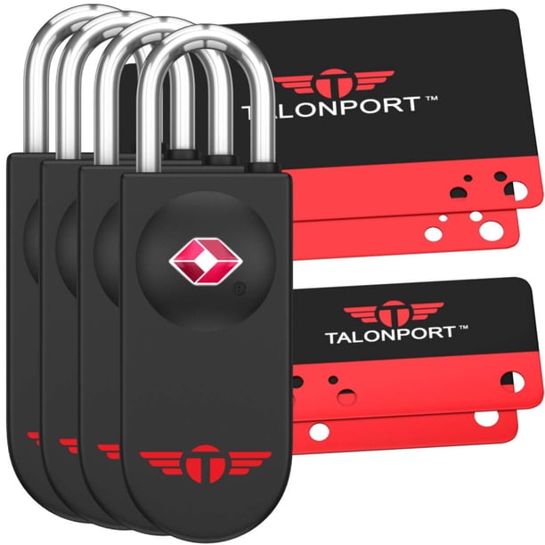 Candados para equipaje sin llave aprobados por la TSA, paquete de 4, Talonport
