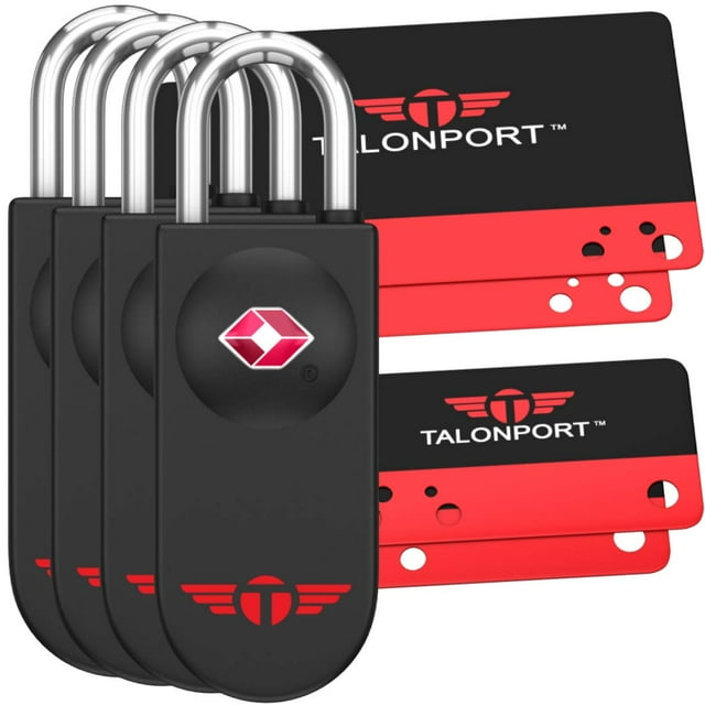 Candados para equipaje sin llave aprobados por la TSA, paquete de 4, Talonport