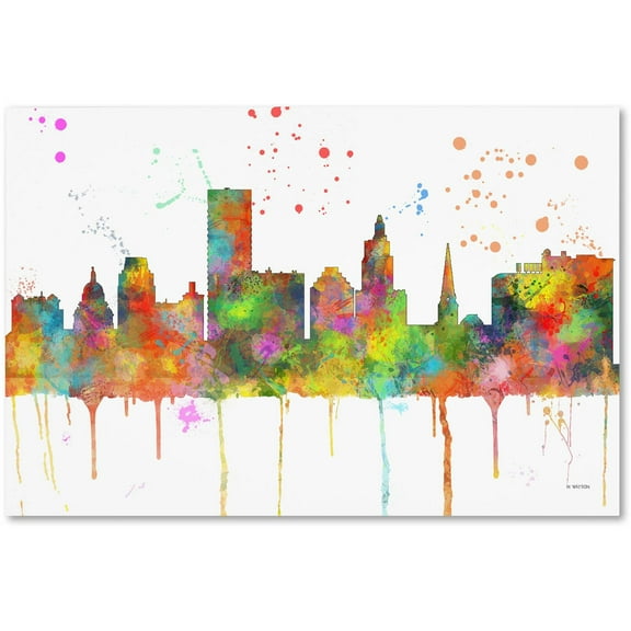 Trademark Fine Art "Providence RI Skyline Mclr-1" Canvas Art by Marlene Watson