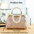 thumbnail image 7 of Pearl Evening Bag for Women Vintage Embroidered Floral Clutch Purse Evening Handbag Shoulder Crossbody Bags, 7 of 7