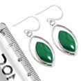 thumbnail image 3 of Natural Malachite Earring 925 Sterling Silver Handmade Jewelry, 3 of 5