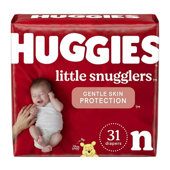 Huggies Little Snugglers Hypoallergenic and Latex-Free Diapers, Newborn, 31 Ea..