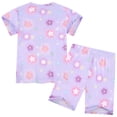 thumbnail image 2 of WIBACKER Girls Pajamas Set for Kids 3D Floral Girl Printed Sleepwear 3-8 Years 2 PCS Short Sleeve Top and Shorts Toddler Girls Pjs, 2 of 6