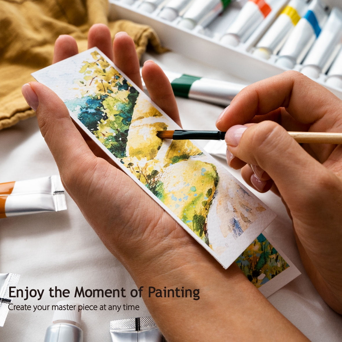 50 Pack Heavyweight Cotton Watercolor Cards with Envelopes, 5 x 7 Inch Blank Folded Watercolor Cards for Painting or Card Making, Ideal for Christmas and Birthday Gifts