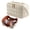 White, variant on KUEON Travel Makeup Bag, Large Capacity Flat Open Cosmetic Case, Waterproof PU Leather Toiletry Organizer for Skincare & Brushes, Brown