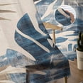 thumbnail image 5 of Blue Brown Palm Leaf Sheer Curtains 84 Inches Long 2 Panels Set, Window Sheer Curtains for Living Room/Bedroom, Farmhouse Summer Botanical Light Filtering Rod Pocket Curtain 52'' x 84'' x 2, 5 of 7