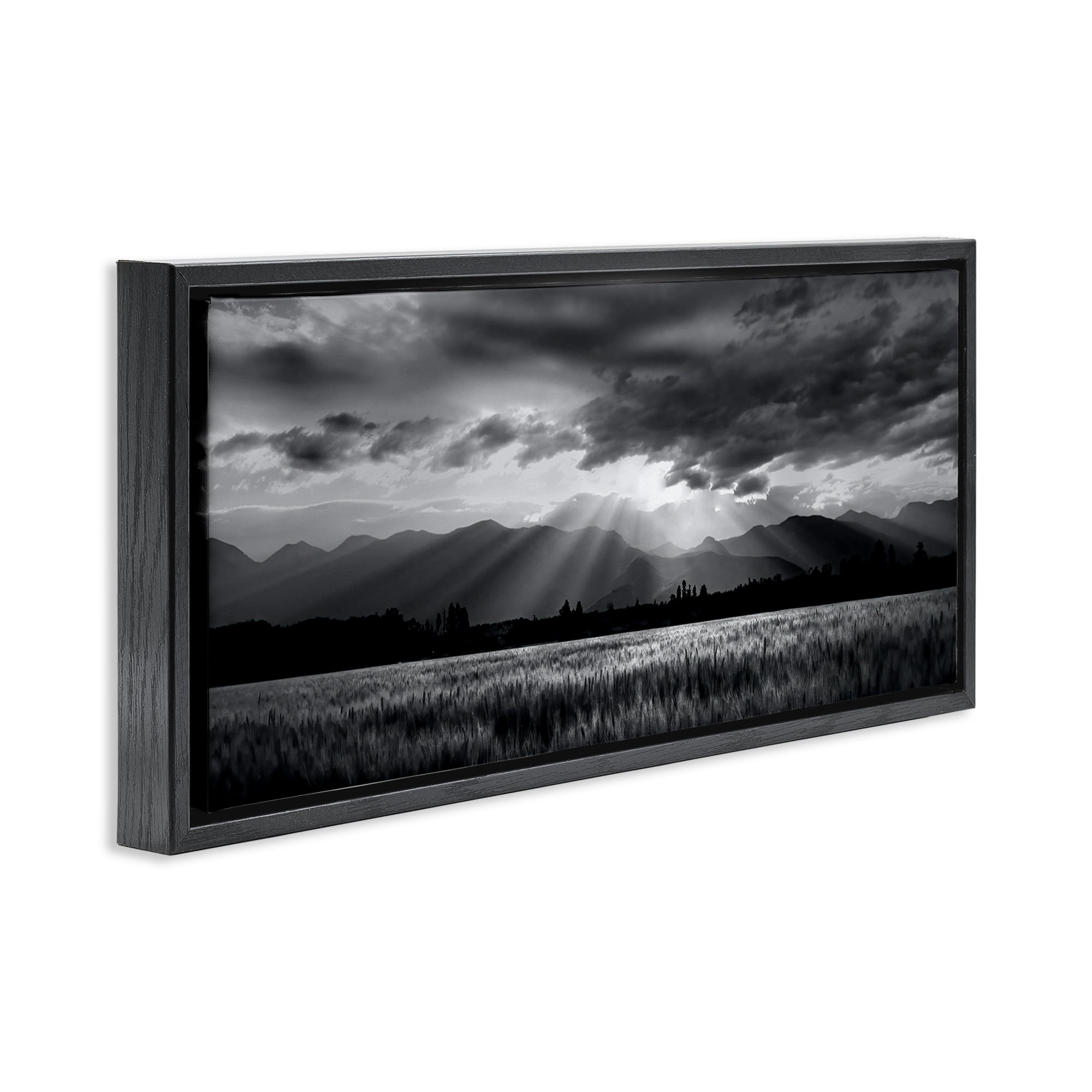 Stupell Industries Mountain Morning Sunbeams Black Framed Floater Canvas Wall Art, design by Steve Toole