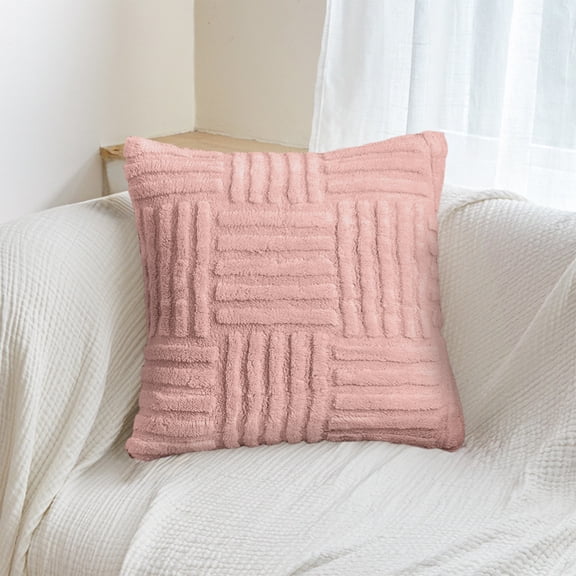 Summer Savings 2025! PRETXORVE Pillowcases, Pillowcase Pillowcase with Striped Concealed Zip Removable Breathable and Warm No Deformation Solid Colour Cushion Cover Pillowcase