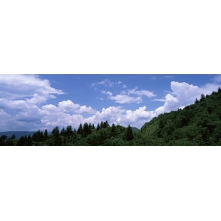 Clouds over mountains Cherokee Blue Ridge Parkway North Carolina USA Canvas Art - Panoramic Images (18 x