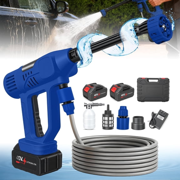 GlobalSourse 900PSI Cordless Pressure Washer with Foam Cannon, 21V Portable Power Washer & 6-in-1 Nozzle, 10-Speed Adjustment for Car, Patio, Driveway, Garden and Home Exterior Cleaning