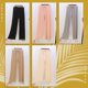 thumbnail image 4 of BlackXLMujeres Ice Silks Pantalones de pierna ancha Sueltos Cintura elástica Casual Verano Pantalones largos, 4 of 5