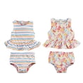 thumbnail image 2 of Mud Pie Girls' Bikini Set, Floral/Stripe, 3-6 Months, 2 of 2