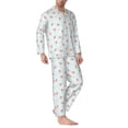 thumbnail image 6 of Salouo Strawberry Print Button-Front Long Sleeve Pajama Set for Men, Soft 2Pjs Men's Long Sleeve Sleepwear -Medium, 6 of 7