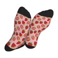 thumbnail image 5 of Bingfone Compression Socks for Women and Men Long Socks for Running Athletic Cycling Nurse- Strawberries, 5 of 7