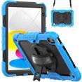 thumbnail image 2 of Case for iPad (A16) 11th Gen 2025/ iPad 10th Gen 10.9 Inch 2022 with Screen Protector, 360 Degree Rotating Kickstand Hand Strap Shockproof Cover with Shoulder Strap, Sky Blue, 2 of 7