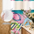 thumbnail image 3 of No Hook Shower Curtain, Colorful Flip Flops Shower Curtains for Bathroom with See Through Top Window, Summer Blue Beach Ocean Waterproof & Washable Bath Curtain Small Stall 36"x78", 3 of 9