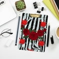 thumbnail image 6 of FMSHPON Zebra Stripes Red Rose Clipboard Hardboard Wood Nursing Clip Board and Pull for Standard A4 Letter 13x9 inches, 6 of 7