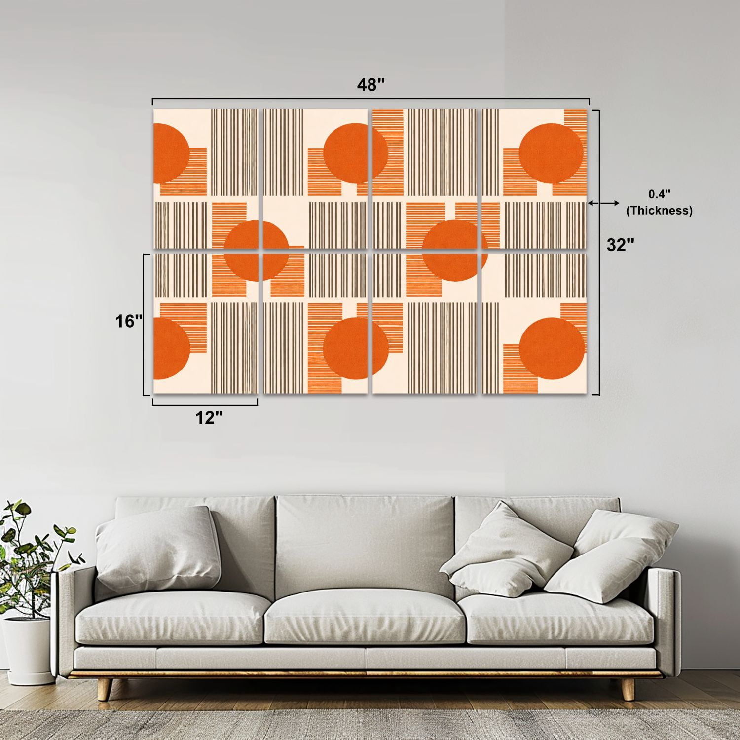 8 Pack Art Acoustic Panels Sound Absorbing contemporary aesthetic shapes geometric elements Creative Decorative Soundproof Wall Panels Self Adhesive for Nursery Game Room Bedroom 48"x32"