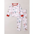 thumbnail image 3 of Kid's 2pcs Pijama, Conjunto De Top De Manga Larga Y Pantalones De Cintura Elástica, Estampado De Ciervo Pingüino Loungewear, Conjunto De PJ Estilo Navideño Cómodo Y Casual Para Niños Niñas, 3 of 4