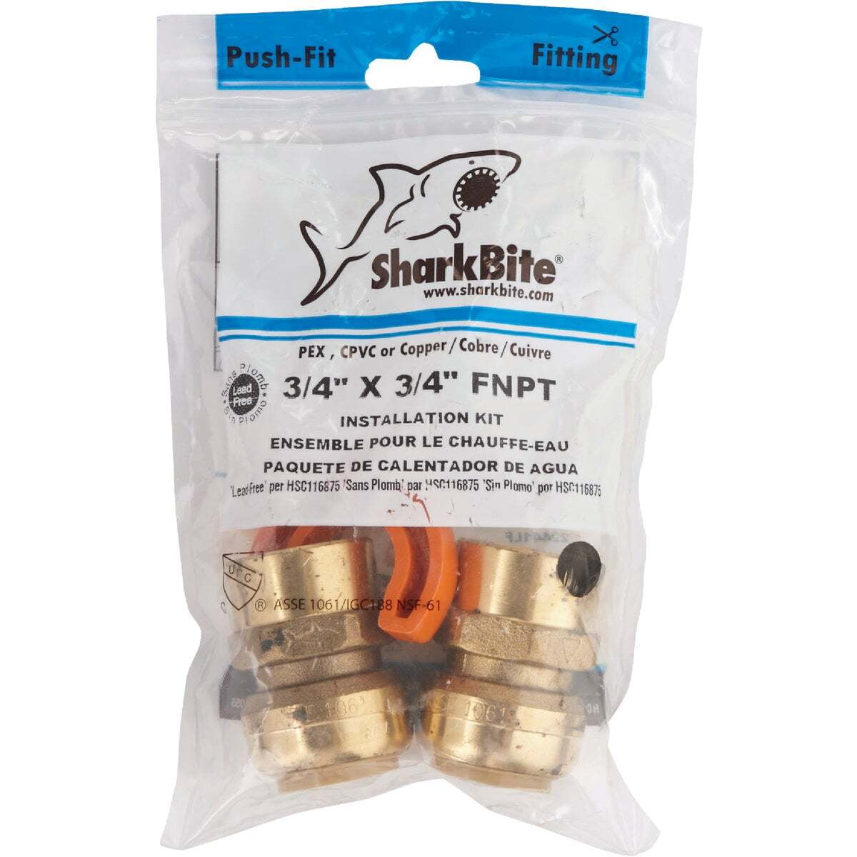 SharkBite Brass Water Heater Installation Kit
